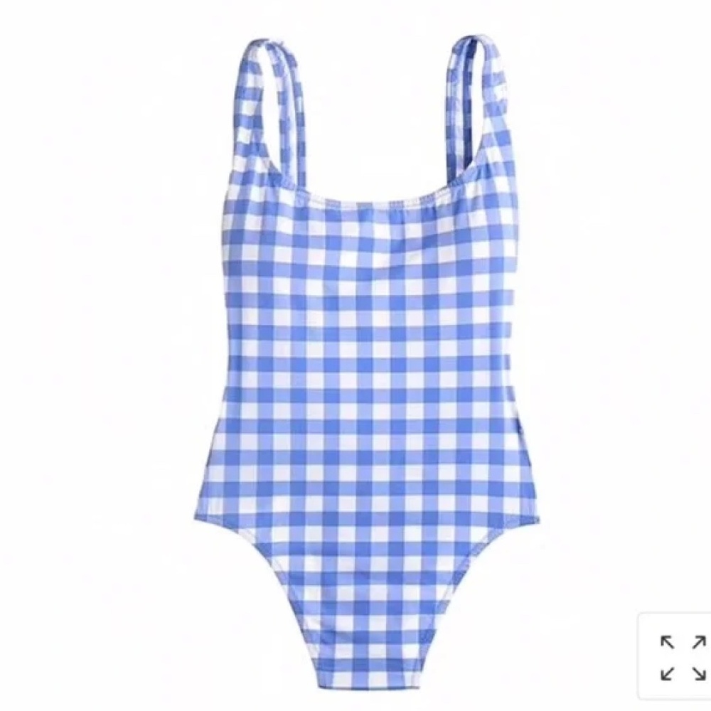 J. Crew Scoop-back One-piece Swimsuit in Oversized Matte Gingham
